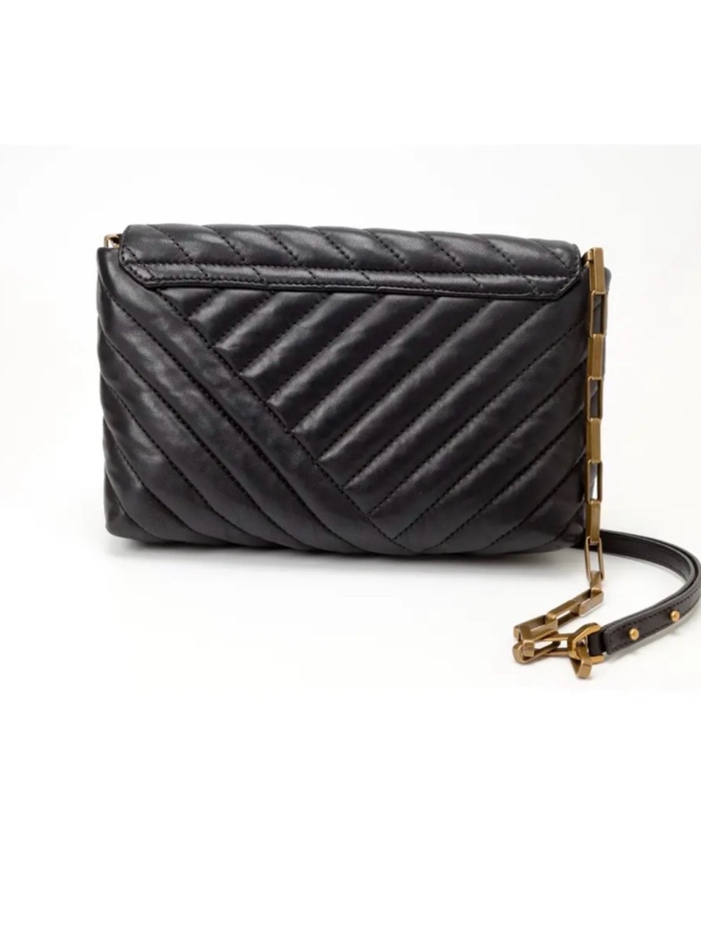 Isabel Marant Black Quilted Leather Crossbody with Gold Chain - Picture 2 of 7